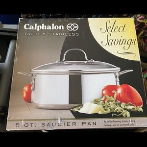Calphalon NIB 5 Quart Stainless Steel pot with lid. Never opened.